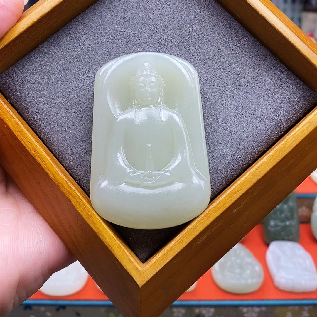 颈饰未镶嵌和田玉观音