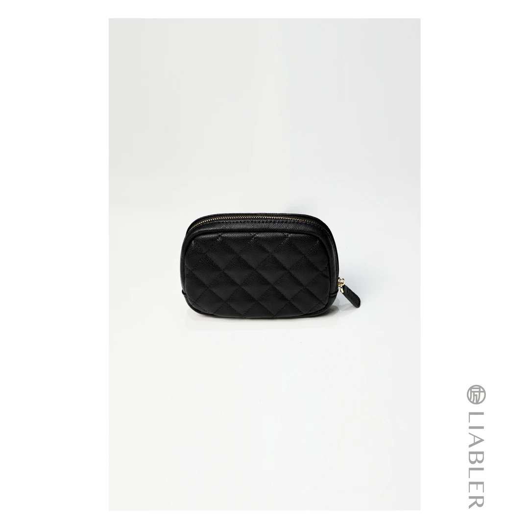 LIABLER/励 25菱格黑色格纹牛皮质感手拿小包 LSS251077A