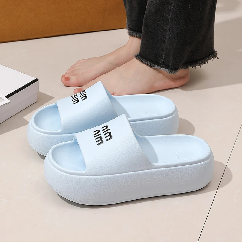 向伦家居踩屎感女款凉拖鞋居家室内防滑户外厚底耐磨增高透气拖鞋