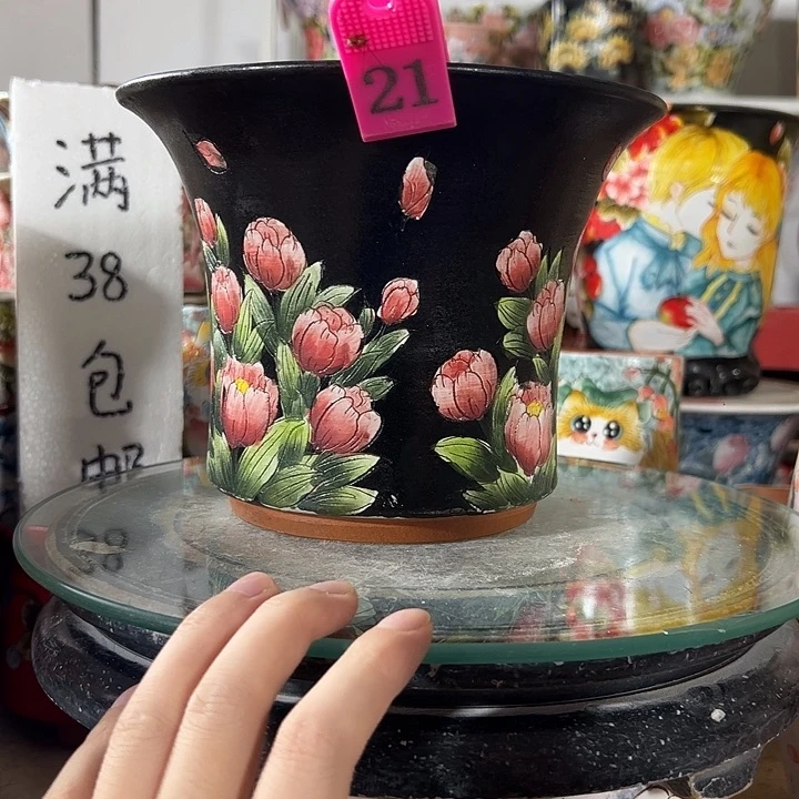 景德镇手绘花盆幸运花盆