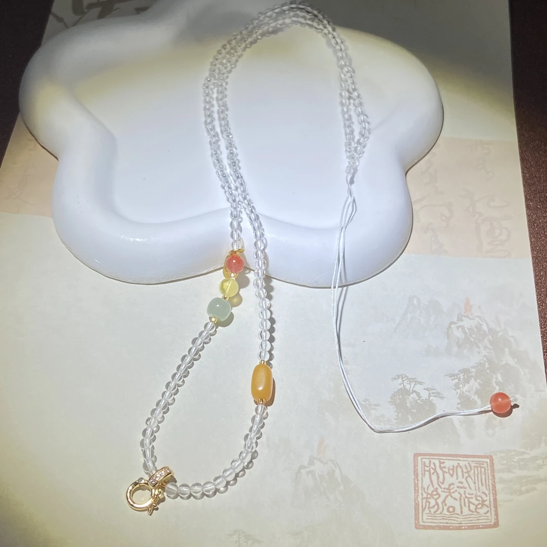 SL530 全净体DIY白水晶挂链约卡3.5mm