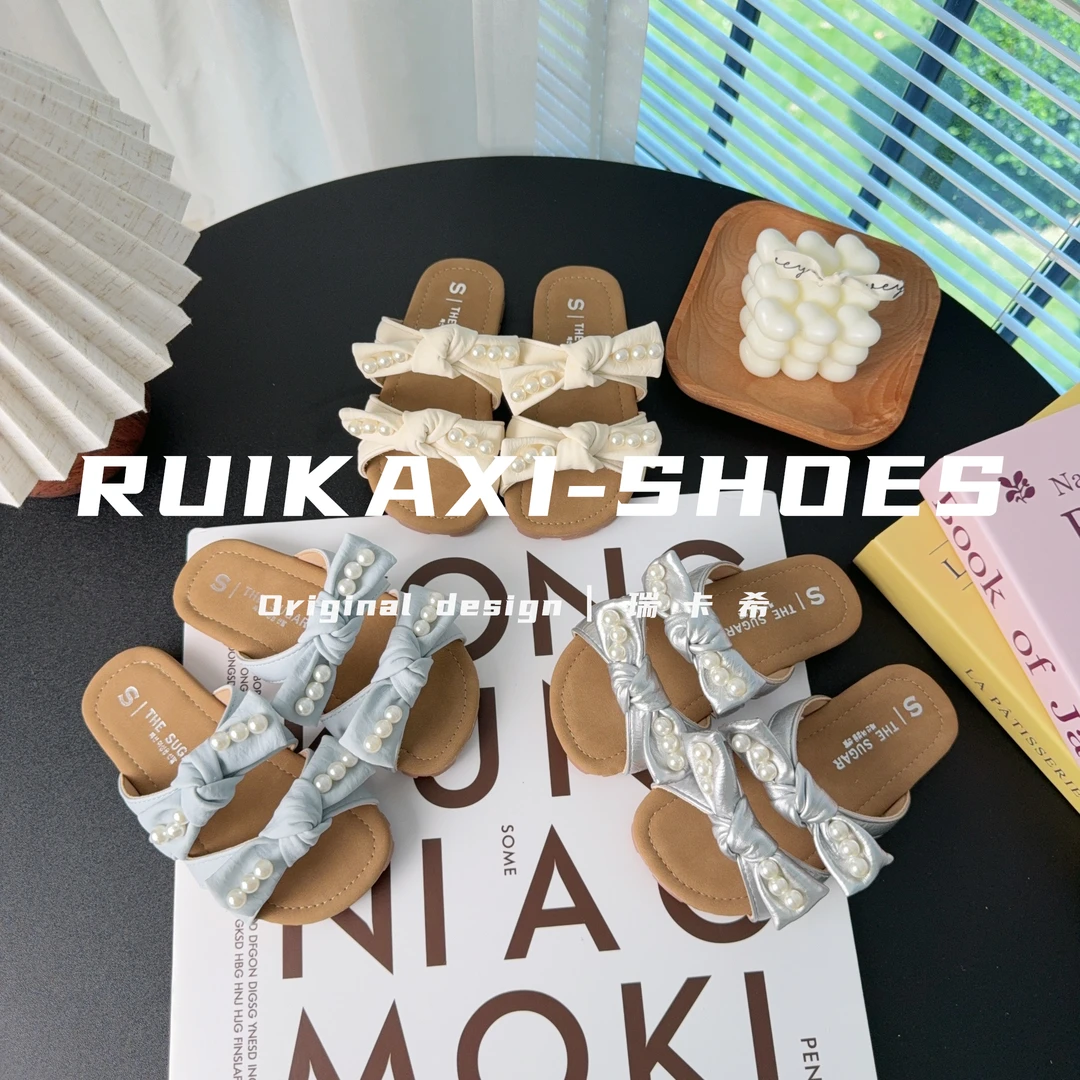 【瑞卡希】“人间赫本”女童拖鞋夏季外穿2025新款儿童软底凉拖一字拖