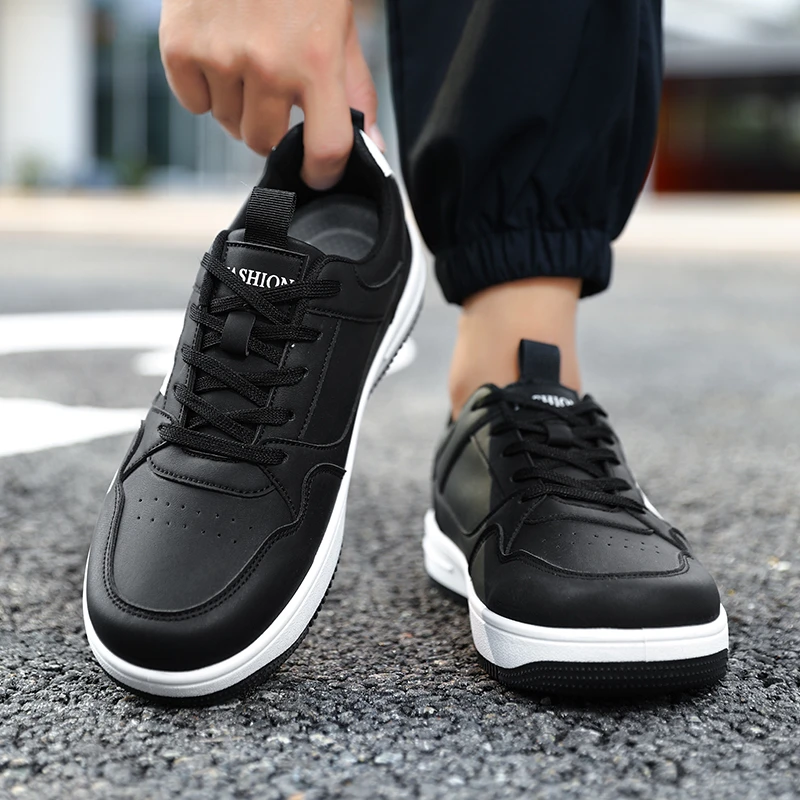 品牌断码男鞋秋冬款潮鞋拼色ol学生鞋子系带休闲百搭防滑耐磨板鞋