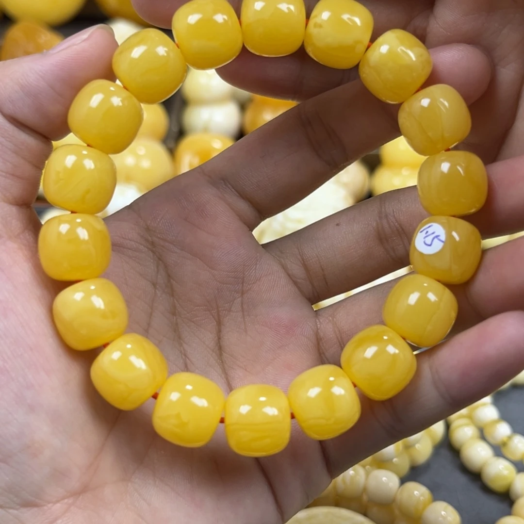 琥珀未镶嵌手串同料老邢手串13mm