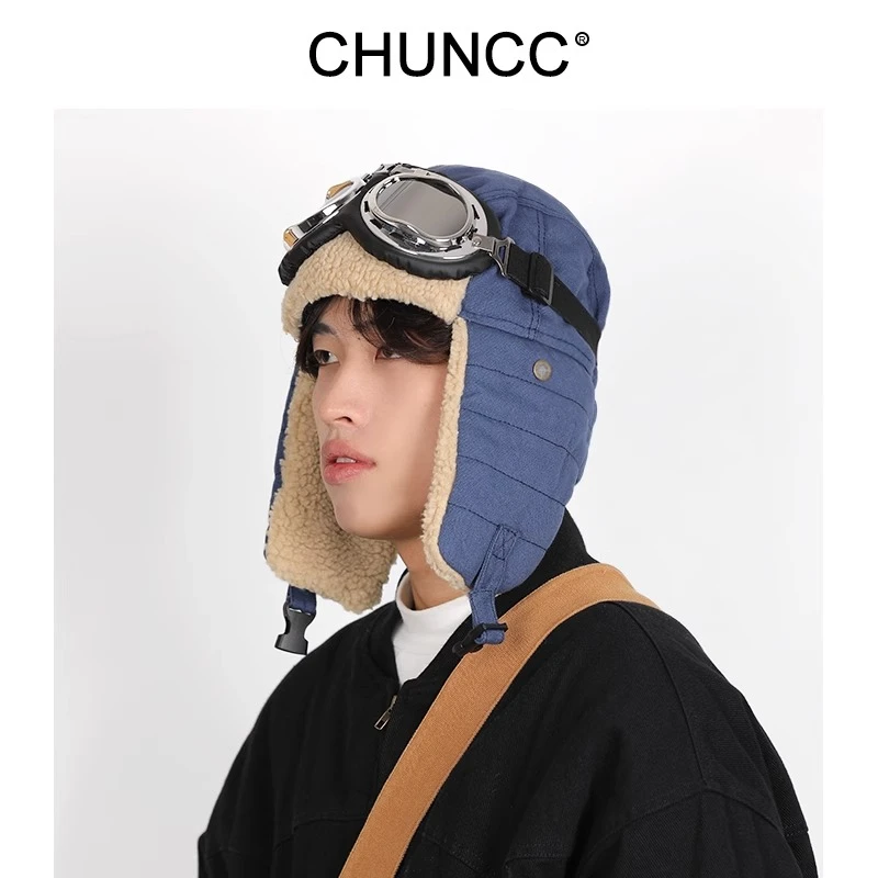 飞行员帽子男女冬季韩版ins加厚保暖骑车护耳防寒风眼镜棉雷锋帽