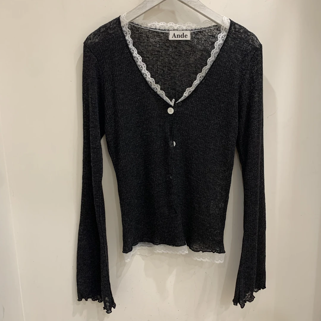 the white｜正品韩代「那白」东大门春季新品蕾丝外搭气质百搭