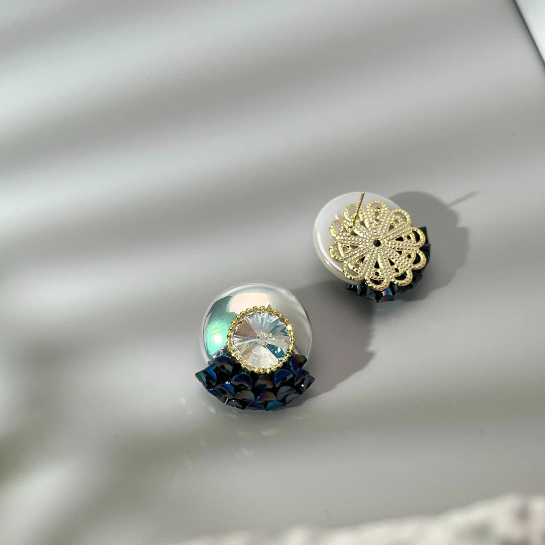 合金仿珍珠耳饰 鱼尾气质耳钉021