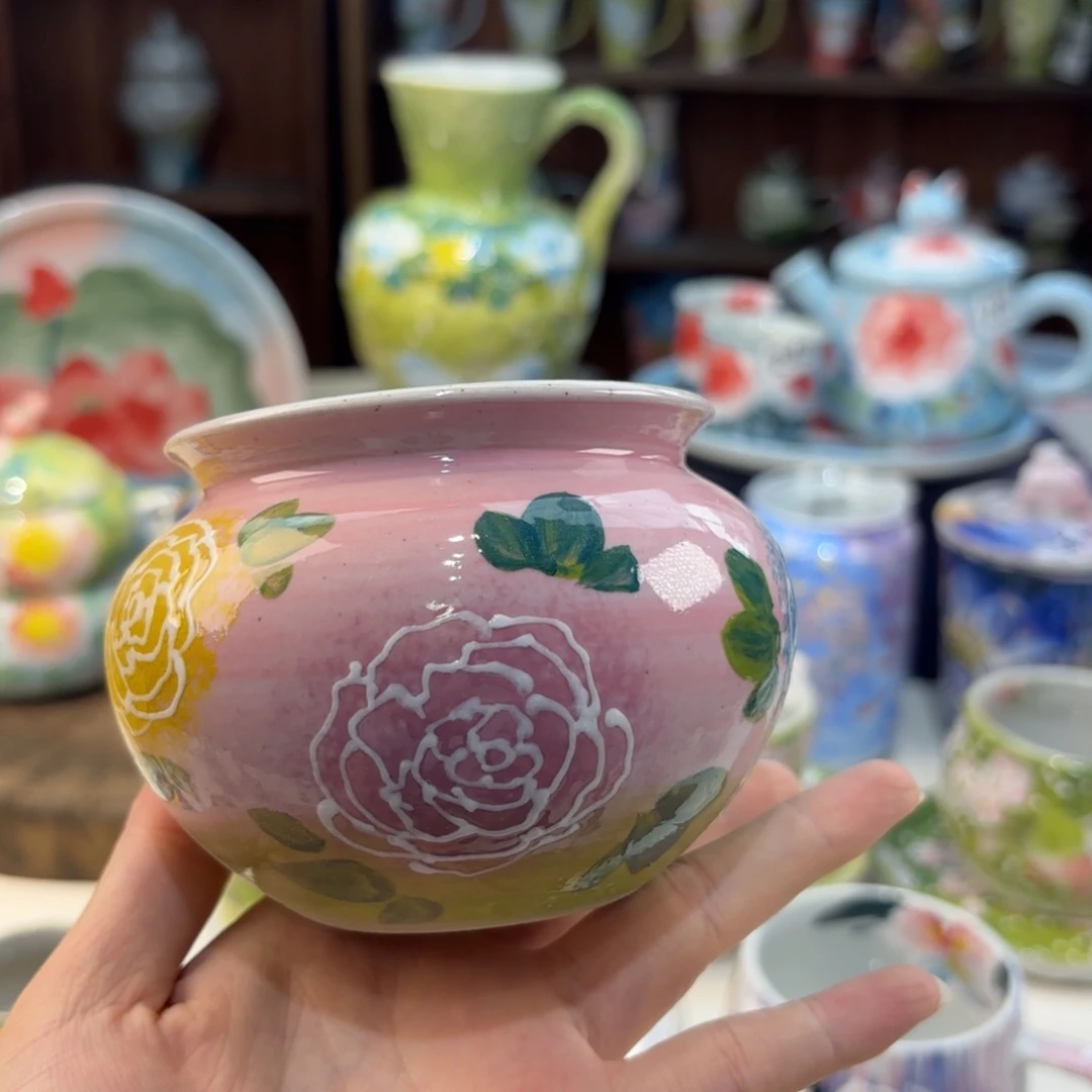 瓷片景德镇手绘高温釉下彩陶瓷茶具