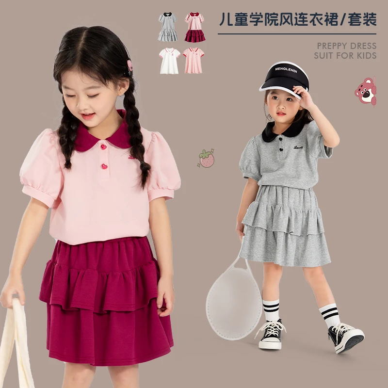 NORNOR女童夏季新款针织polo衫洋气短袖儿童学院风KXGDXT004