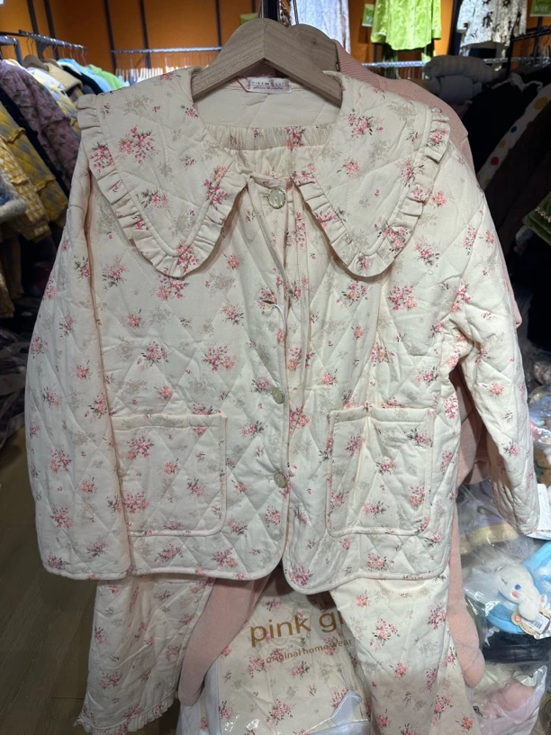 pinkgrape宫廷风冬季内外一体棉睡衣女士保暖可外穿家居服