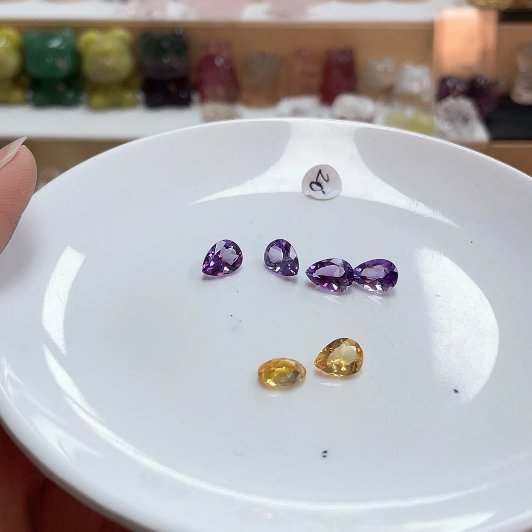 黄晶珠宝半成品未镶嵌哈*