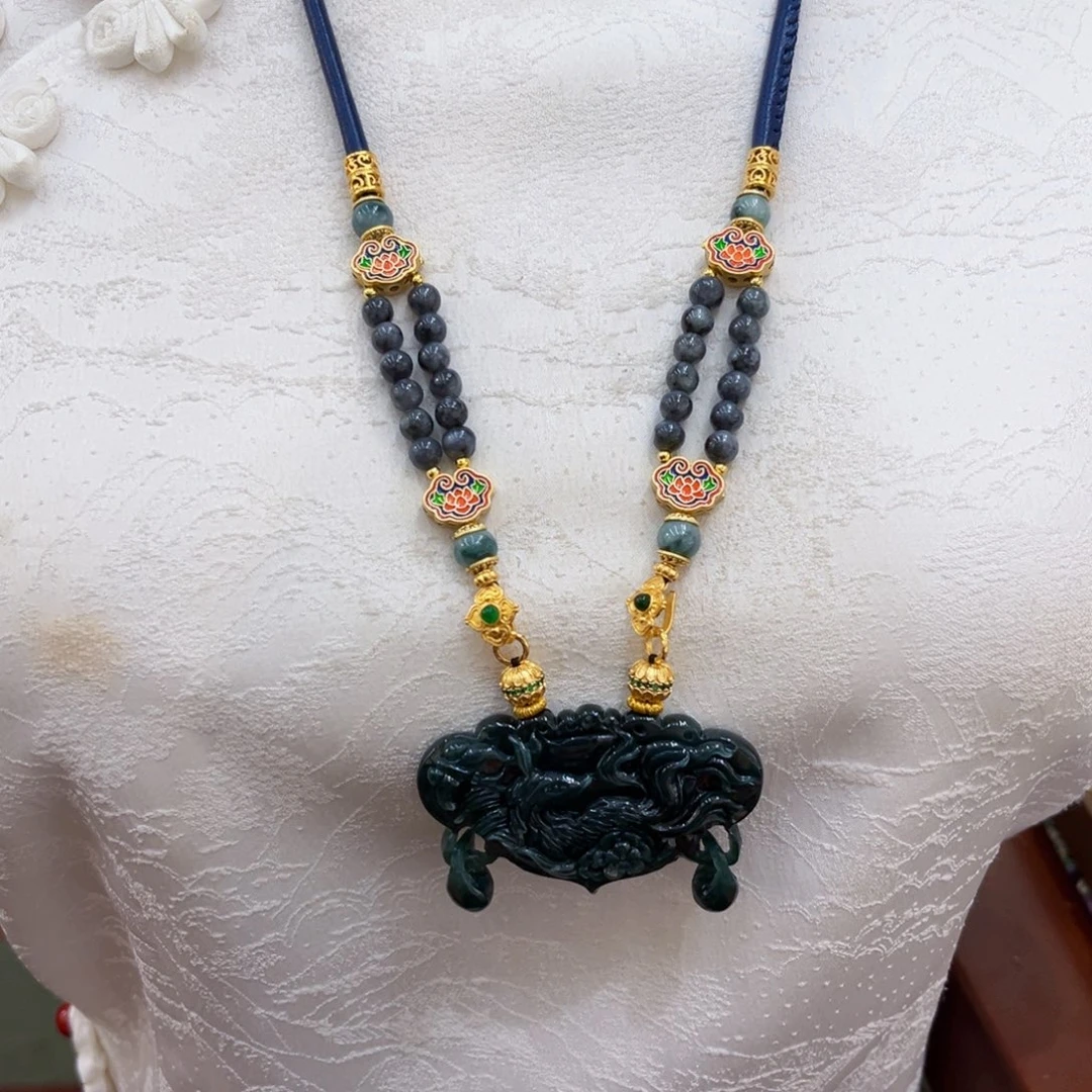 吊坠(赠链)合金翡翠代编织