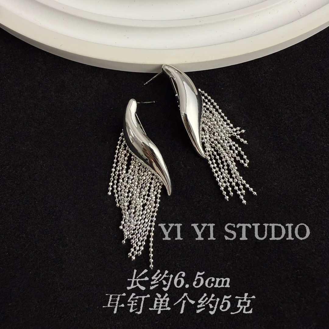 铜合金耳饰 超仙气质青云流苏耳饰