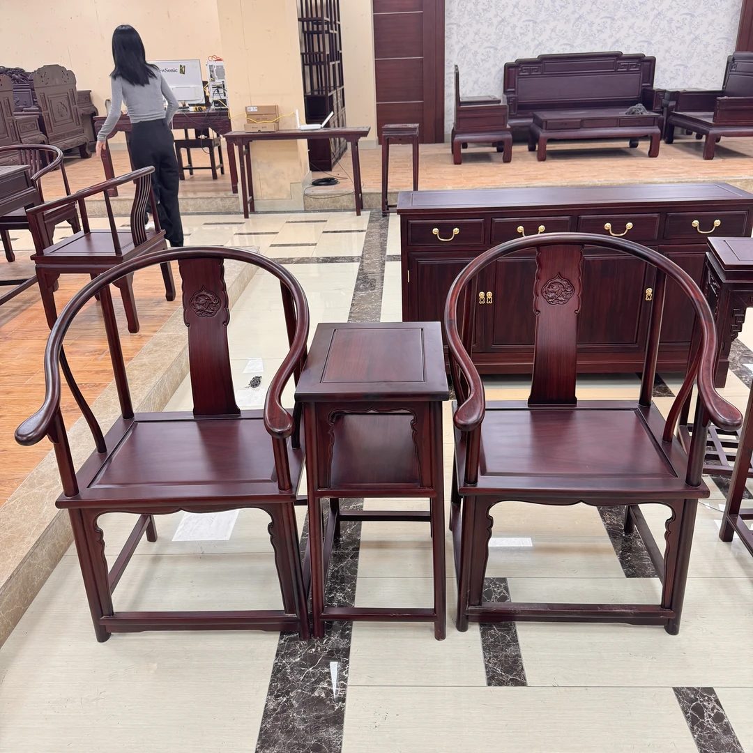 S（3件套）南美酸枝明式圈椅长宽70CM 宽61深50坐高48背高94送坐垫