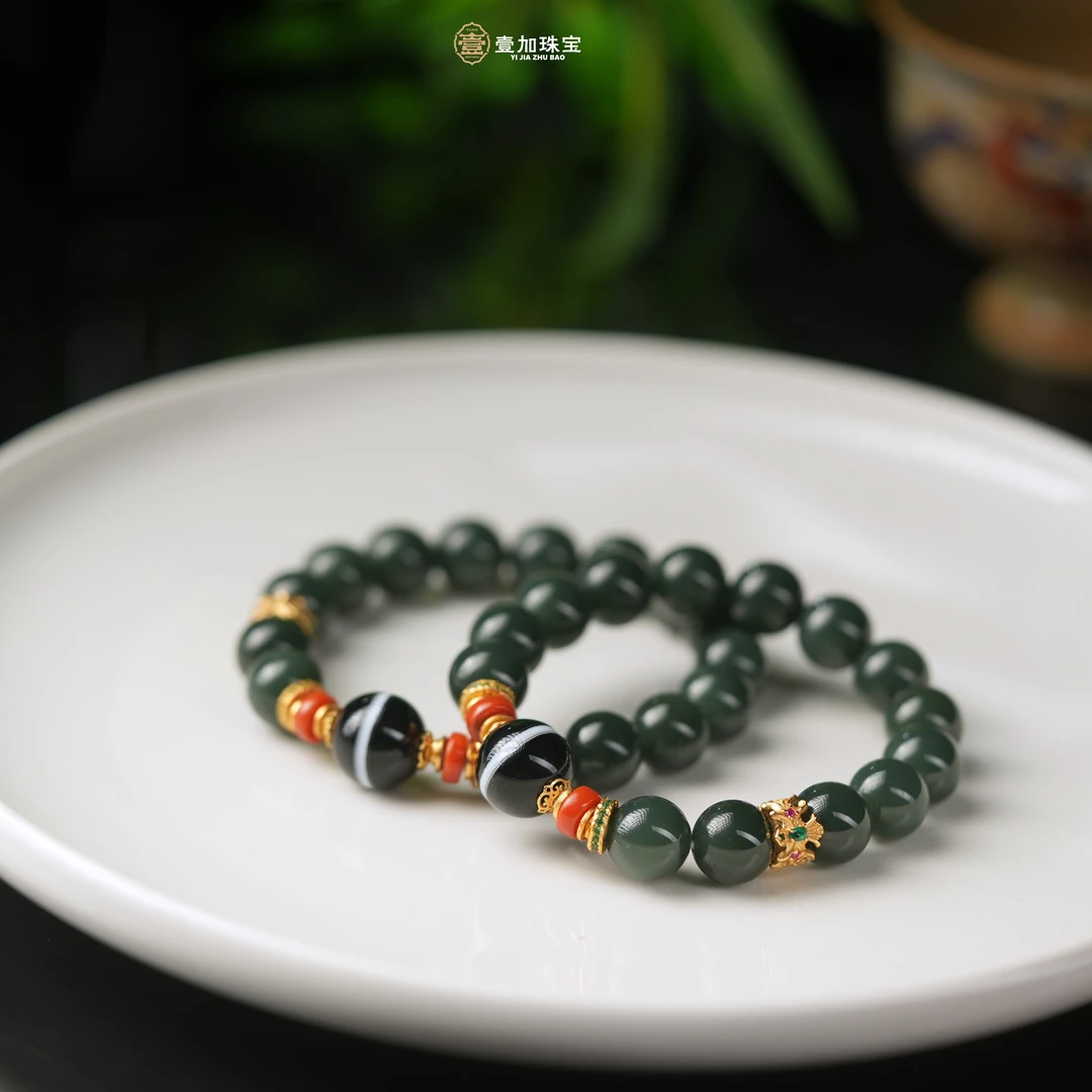 壹加师姐|手工设计药师和田玉手串多样性发一0629my