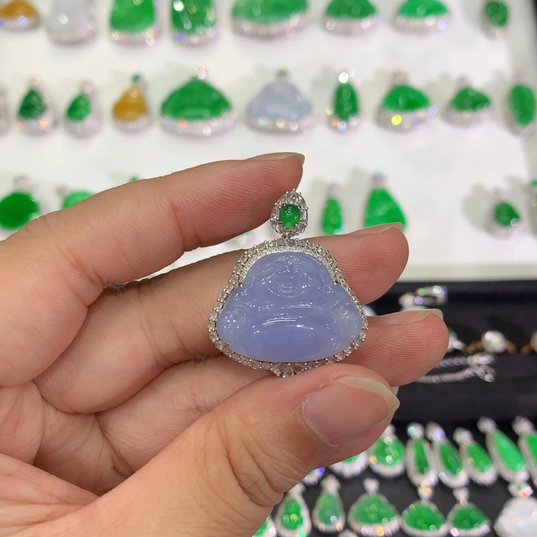 翡翠18K金镶嵌吊坠(不含链)吊坠