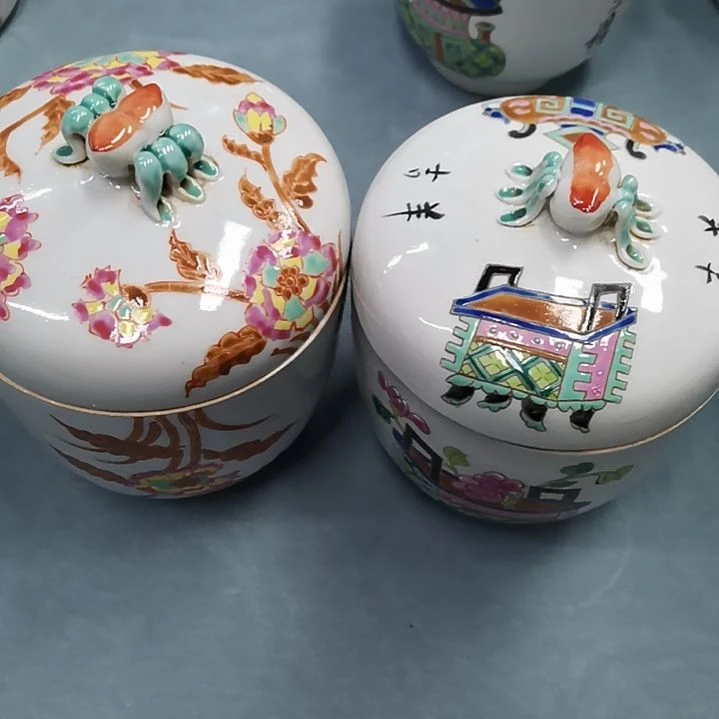壶大**福茶杯罐一对一对手工手绘
