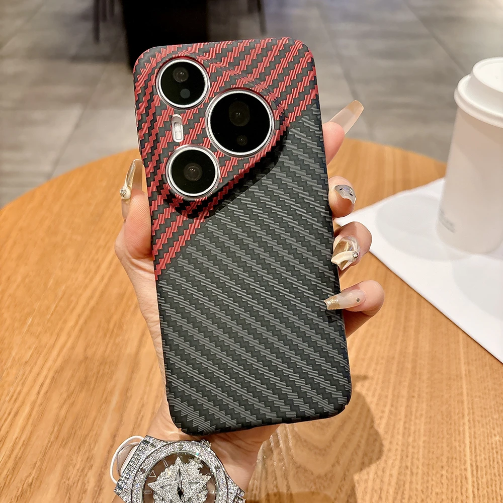 适用华为P80手机壳P80pro碳纤维P80pro+新款凯夫拉防摔超薄硬壳