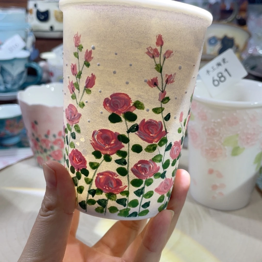 景德镇手工岩彩玉泥杯291