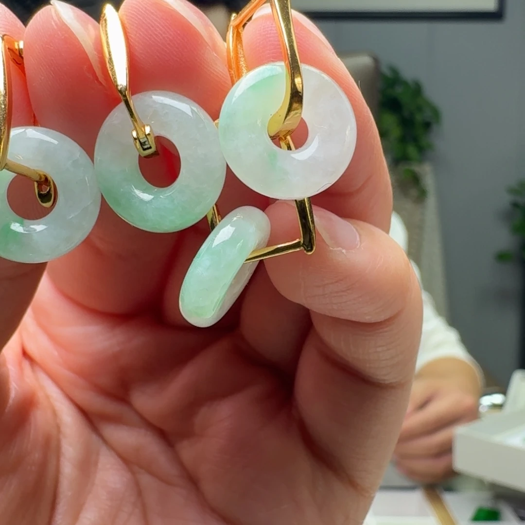 翡翠银S925镶嵌耳饰多样性发货其一