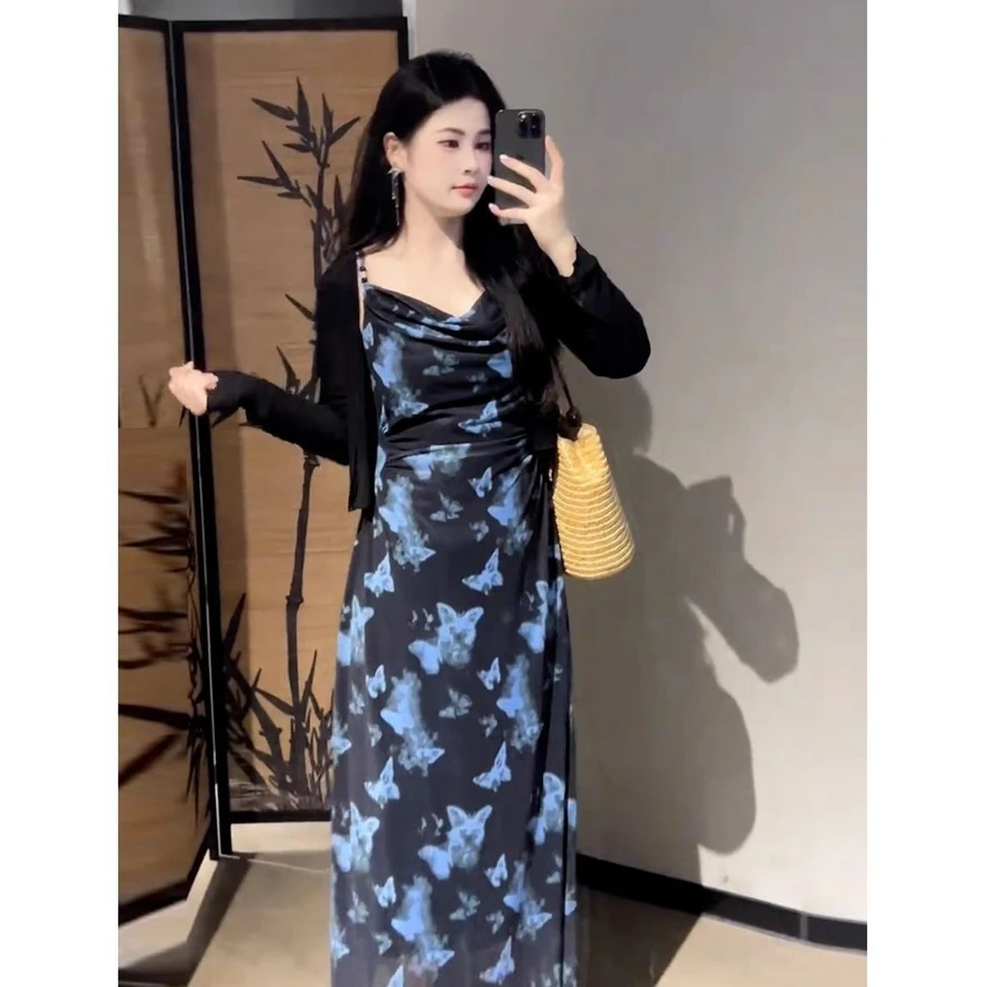 大码胖mm夏季新品显瘦收腰气质设计感开衫连衣裙女款爆款2025新款