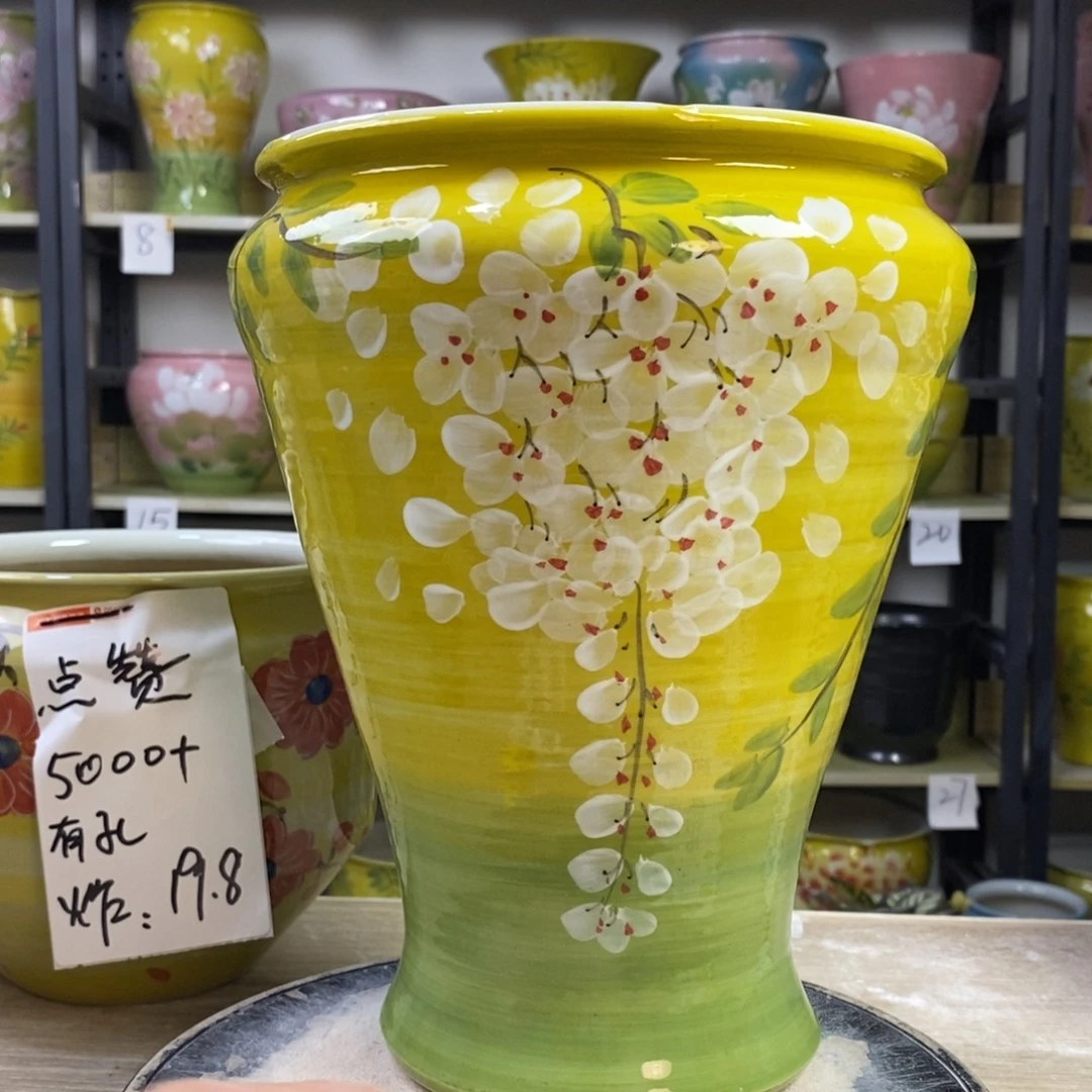 景德镇手工手绘陶瓷花盆