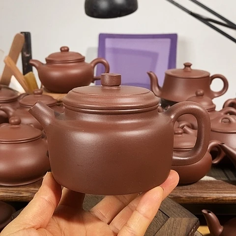茶壶紫砂微瑕德钟约250毫米原矿紫泥