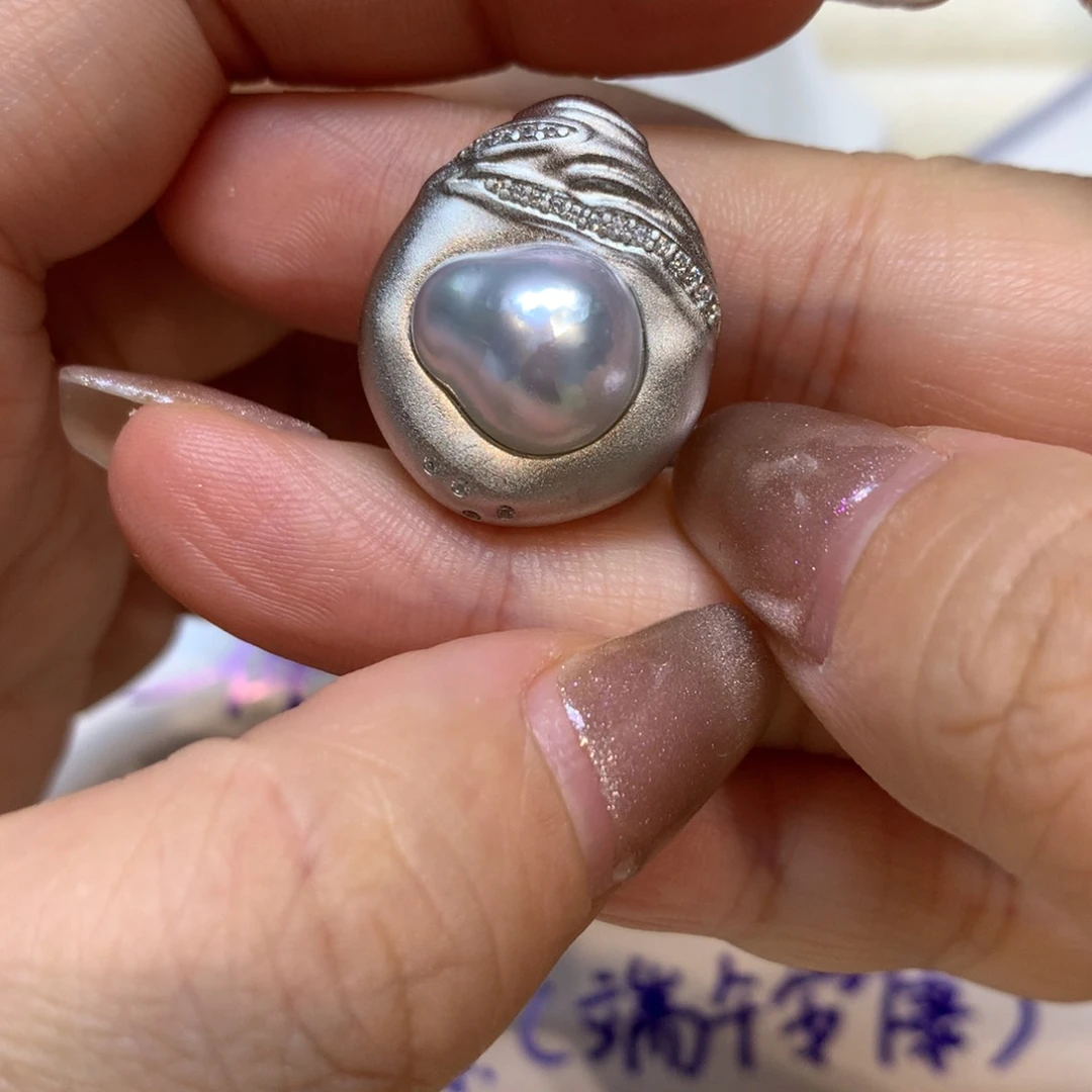 海水珍珠银S925镶嵌颈饰