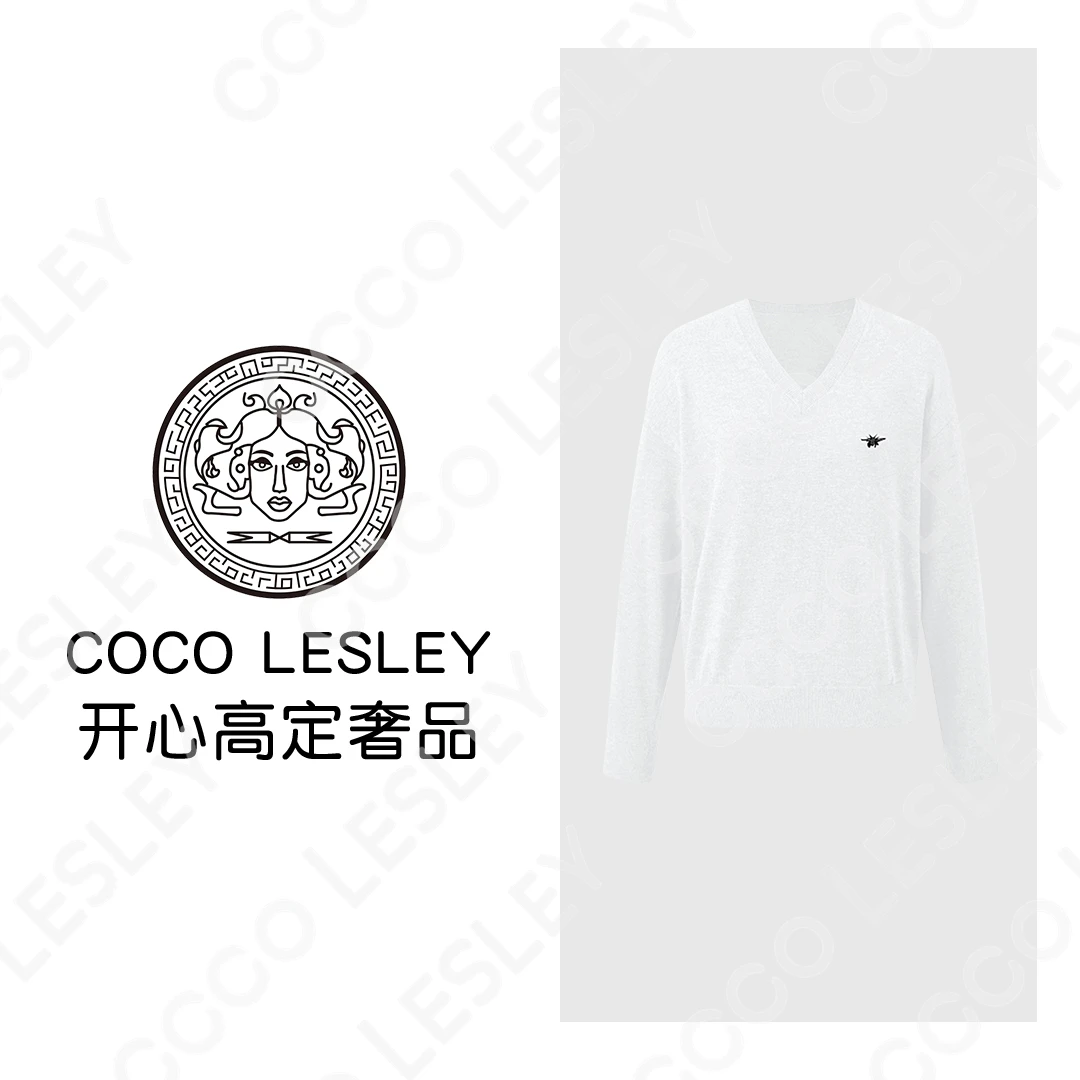 【COCO LESLEY】5583时尚蝴蝶镂空V领防晒针织上衣108