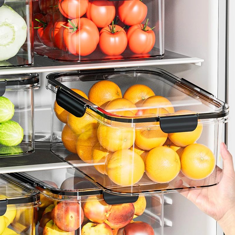 食品级冰箱收纳盒家用食材面条饺子冷冻专用密封透明保鲜盒长方形