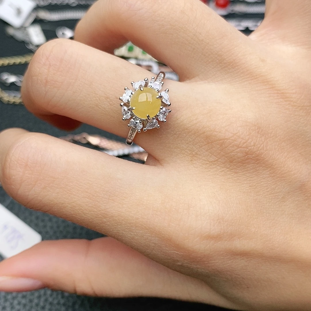 翡翠银S925镶嵌戒指