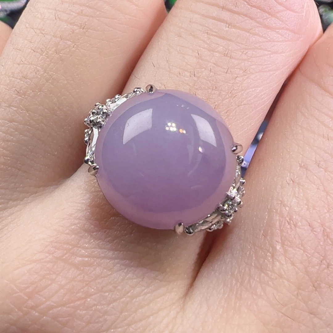 翡翠戒指18K金镶嵌戒指