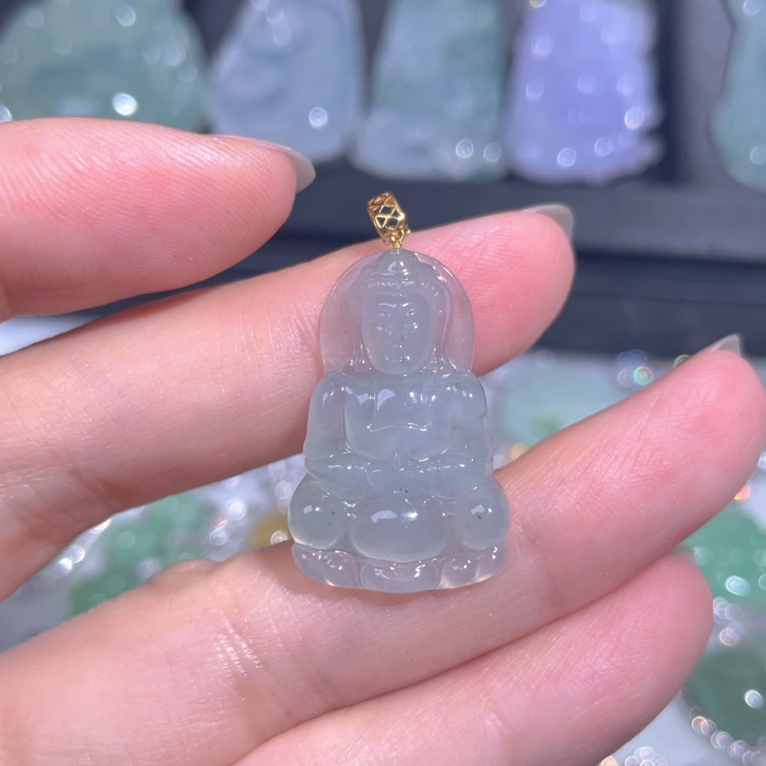 颈饰18K金镶嵌翡翠翡翠