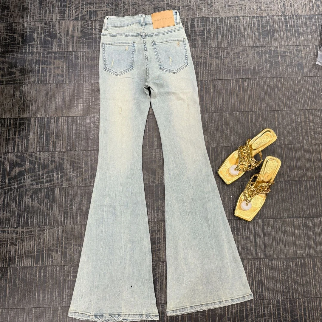 大气元（裤子）新款小磨破喇叭裤