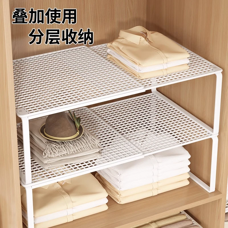 衣柜分层隔板橱柜可伸缩隔断柜子隔层鞋柜分隔卧室置物架收纳神器