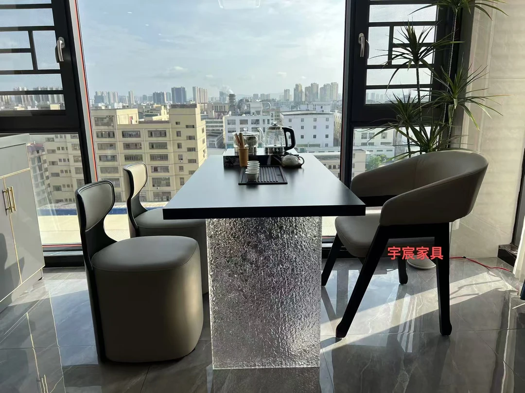 轻奢风家用阳台茶桌办公室茶室餐桌茶桌两用一整套茶桌椅组合