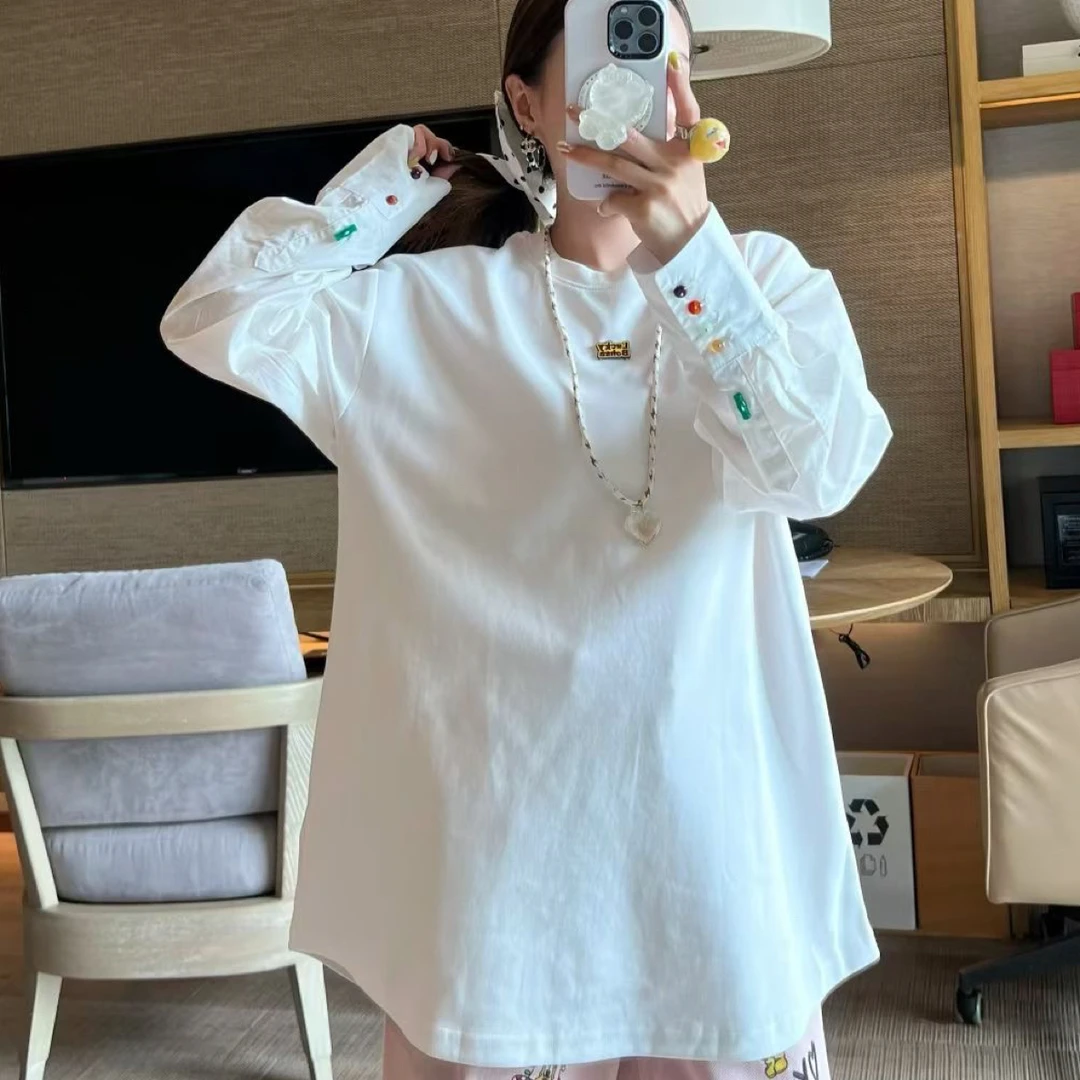 5407#深圳BOHAN秀秀家2025早秋新款彩扣米奇T恤