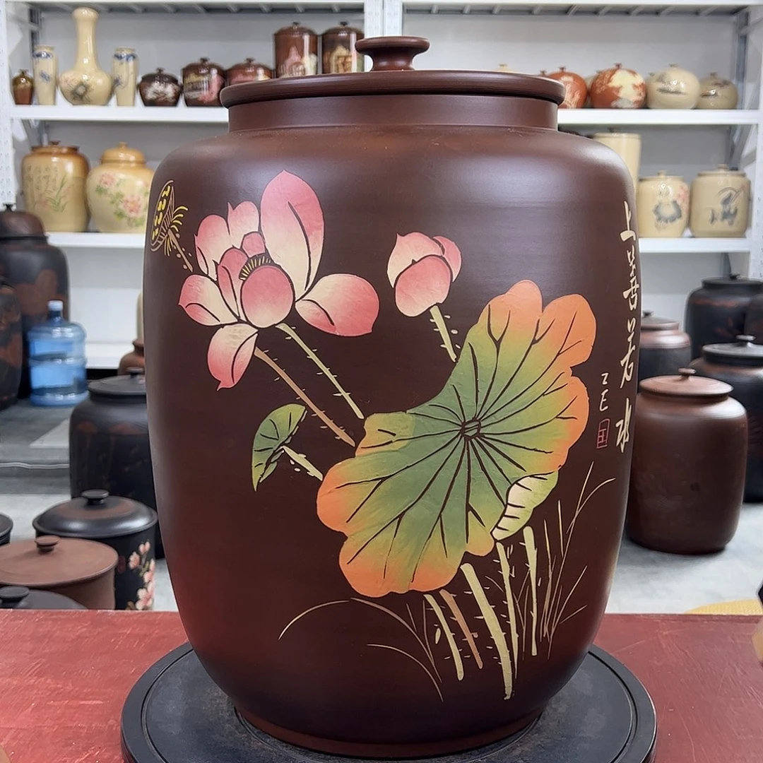 30饼茶缸纯手工阴刻阳填
