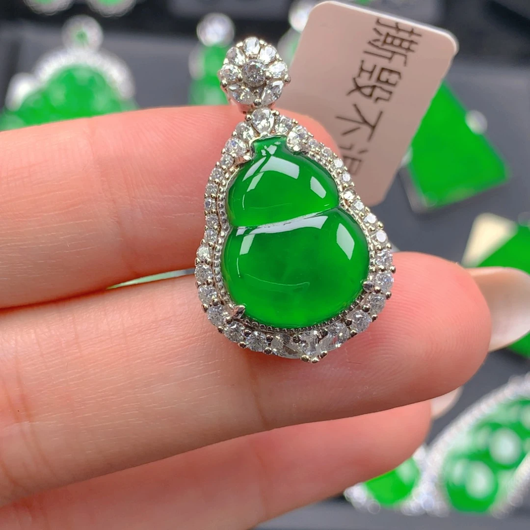 翡翠银S925镶嵌吊坠(不含链)