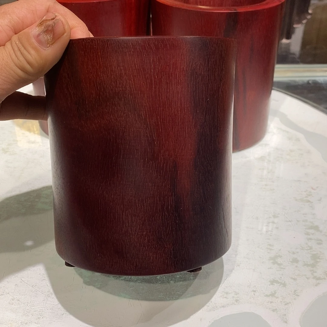 S***n染料紫檀（血檀）赞比亚北部料高油密笔筒12/13