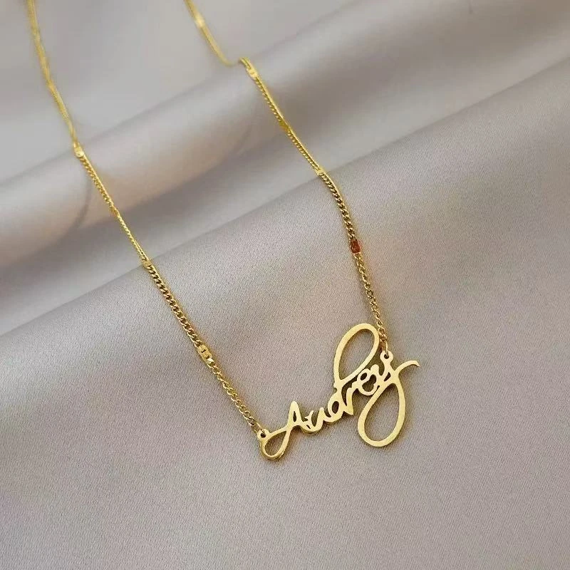 钛钢项链 【Kiss娜】钛钢2898个性字母项链