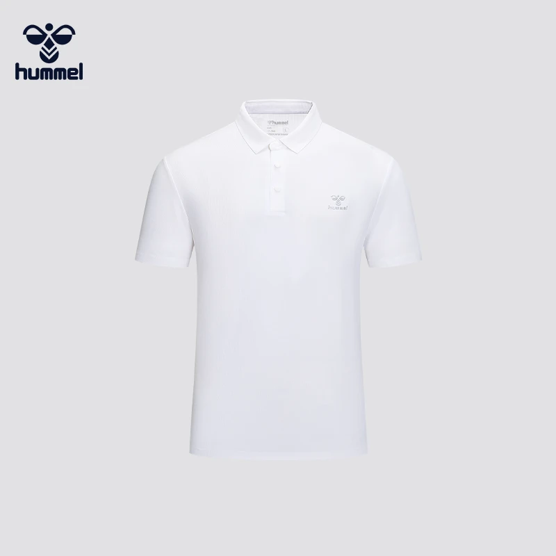 HUMMEL凉感速干polo衫男吸湿透气亲肤夏呼吸方格运动休闲翻领短袖