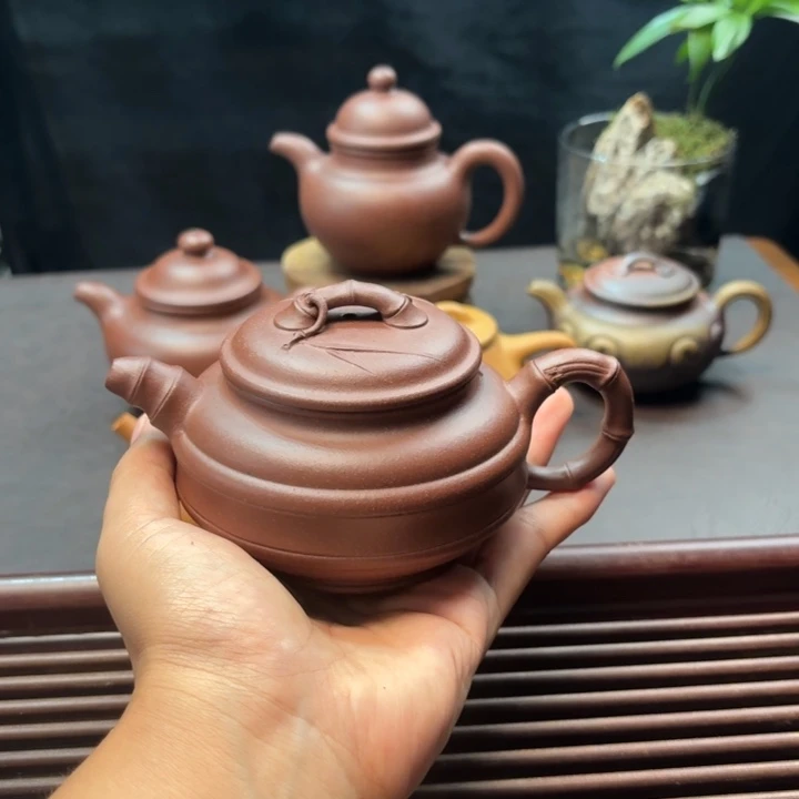 茶壶紫砂底槽清半手竹鼓容量210