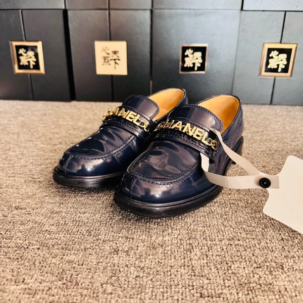 95新 Chanel/香奈儿 链条logo乐福鞋 36.5码ysc3135