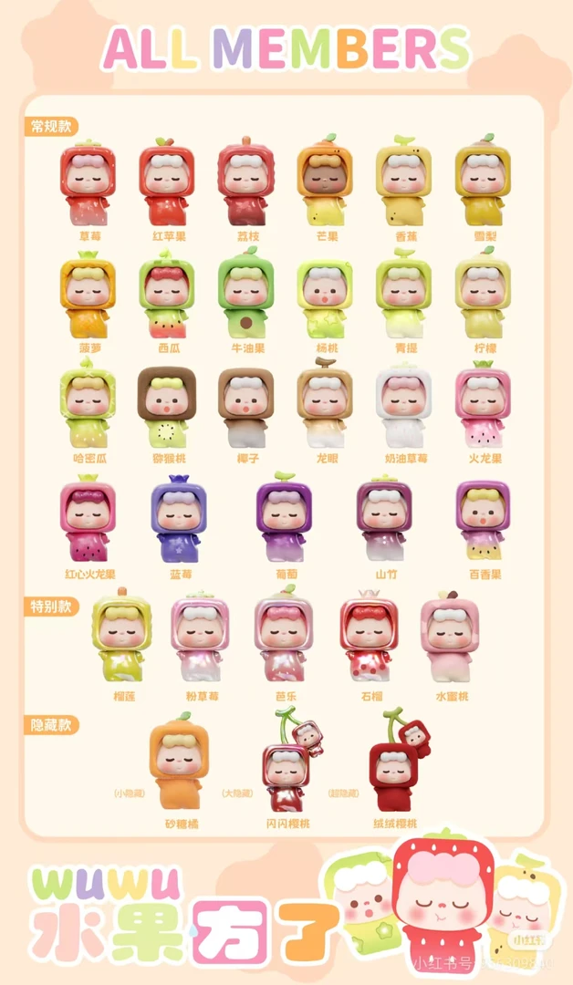 (明款满30包邮）wuwu水果方了萌粒系列