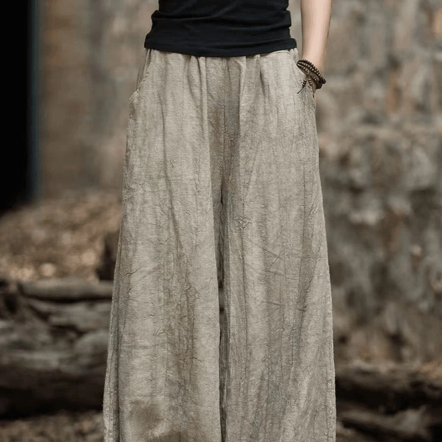 法国高腰阔腿裤女文艺薄款长裤宽松百搭西装裤