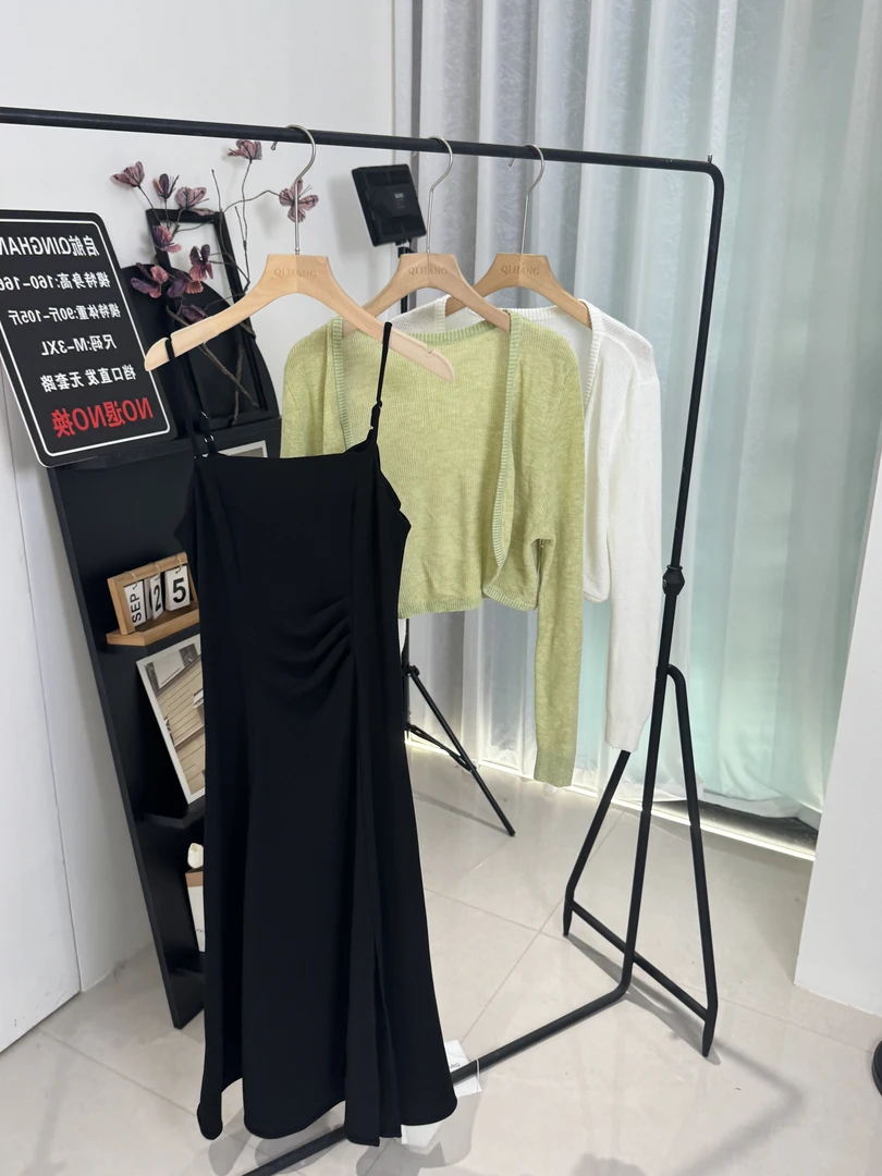 短袖印花夏季休闲气质女士百搭连衣裙提花时尚套装连衣裙1687