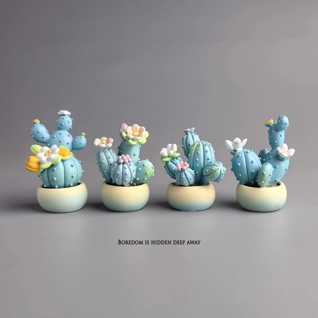 无聊了！摆几棵大大号仙人掌盆栽办公桌摆件可爱工位稳定情绪治愈