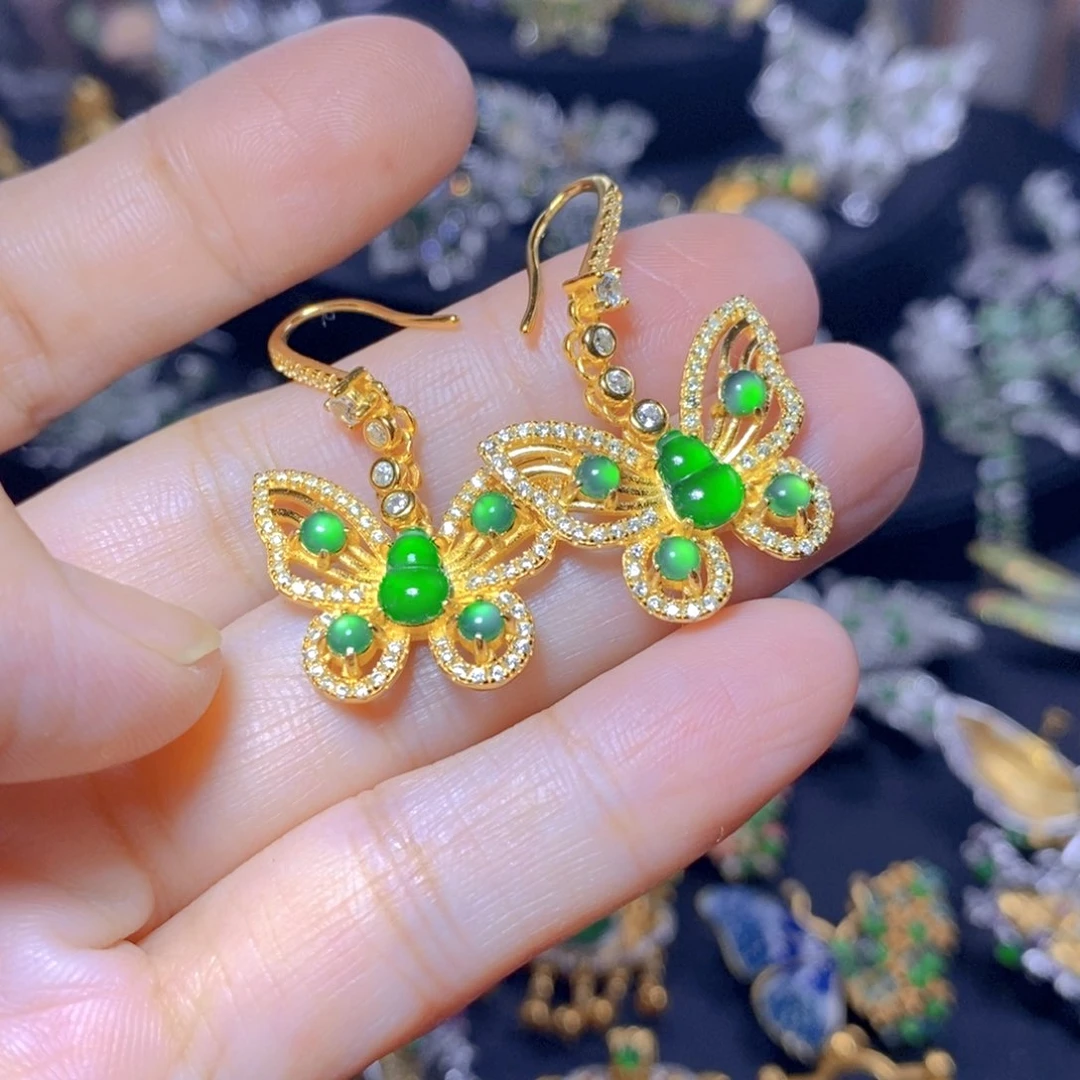 翡翠银S925镶嵌颈饰天然翡翠