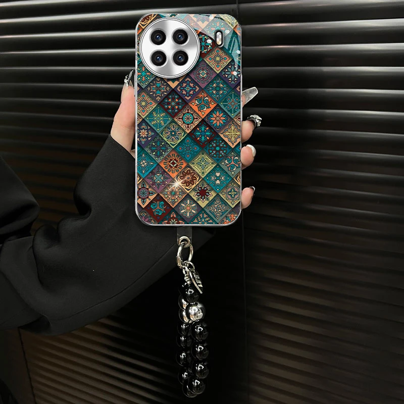 适用【vivox90s】玻璃壳五彩图腾ins风网红创意个性防摔手机壳女款